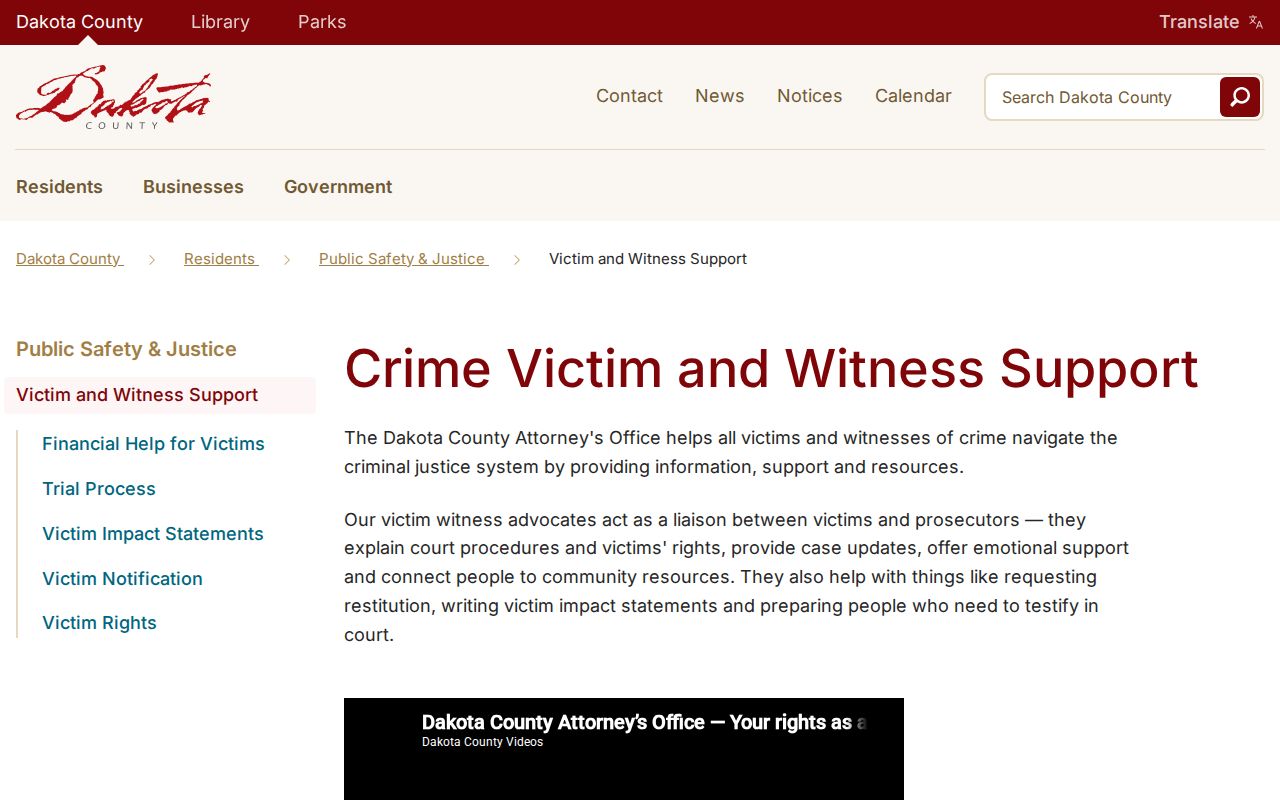 Dakota County VINE release notification and Minnesota Haven distinction